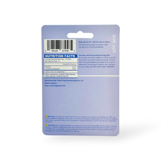 7 Star 7-Hydroxymitragynine Extract Tablets 30mg per Tablet