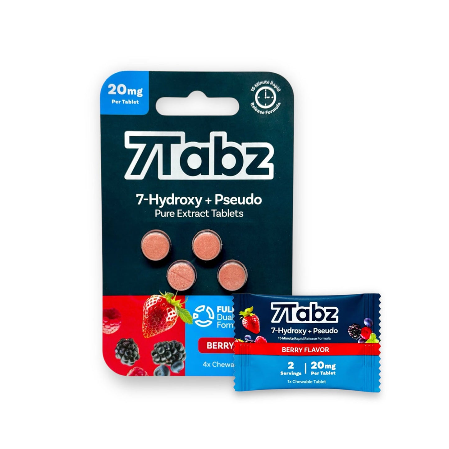 7Tabz 7-hydroxymitragynine + Pseudo Pure Extract Tablets Berry 20mg