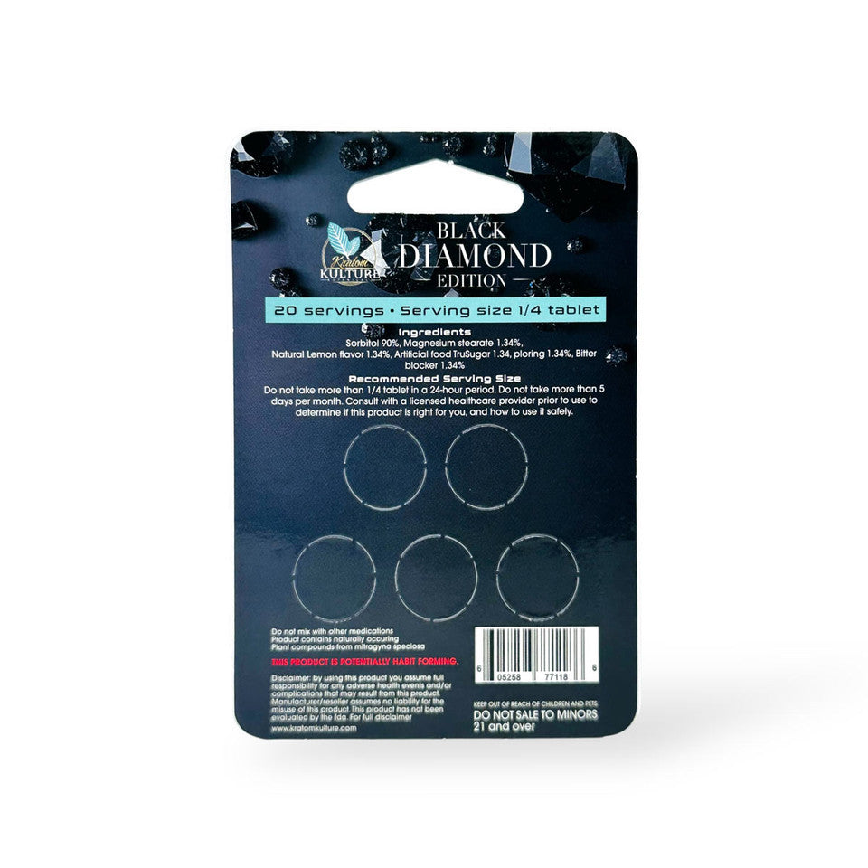 Kratom Kulture 7- Hydroxymitragynine Black Diamond Edition Tablets 81mg