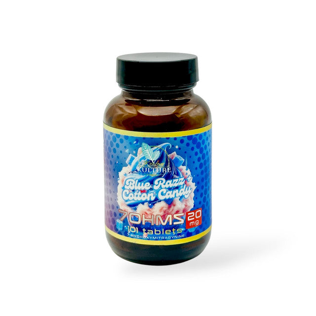 Kratom Kulture 7OHMZ Tablets Blue Razz + Cotton Candy 20mg