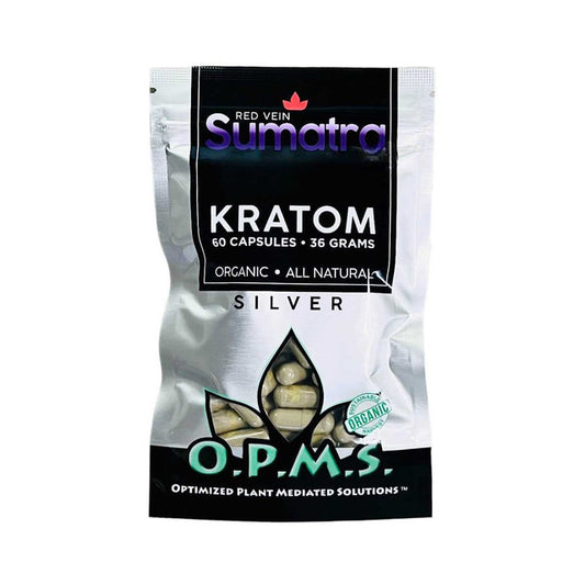 Buy OPMS Silver Red Vein Sumatra Kratom Capsules USA
