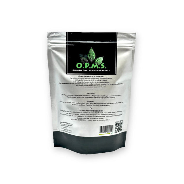 Buy OPMS Silver Super Green Borneo Kratom Capsules USA