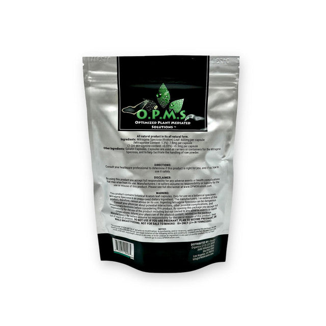 Buy OPMS Silver White Vein Indo Kratom Capsules USA