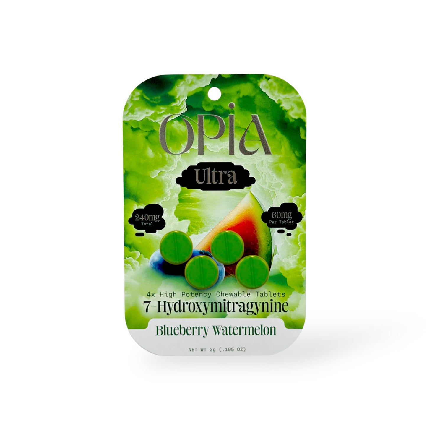 Opia Ultra 7-OH High Potency Chewable Tablets Blueberry Watermelon 60mg Per Tablet