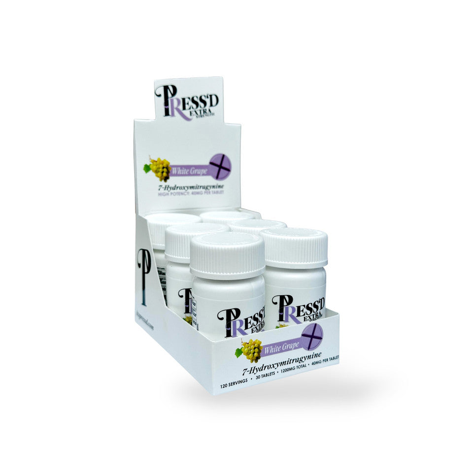 Press'D Kratom 7 Hydroxymitragynine Extra Strength Tablets White Grape 40mg