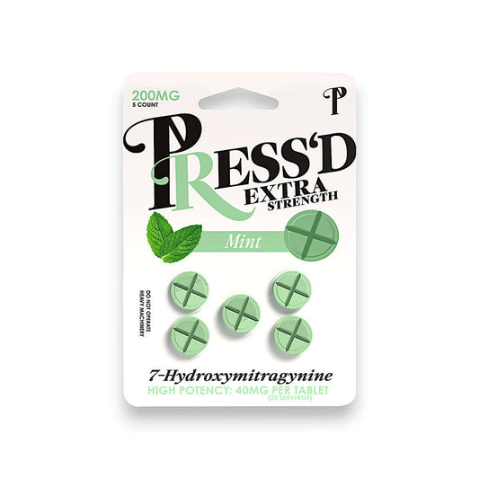 Press'D Kratom 7 Hydroxymitragynine Extra Strength Tablets Mint 40mg