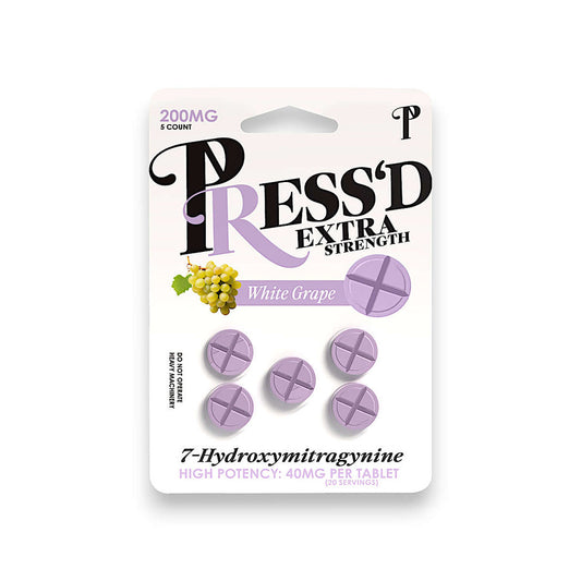 Press'D Kratom 7 Hydroxymitragynine Extra Strength Tablets White Grape 40mg