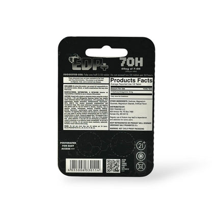 EDP Plus 7OH 7-hydroxymitragynine Kratom Extract Tablets 30mg Per Tablet