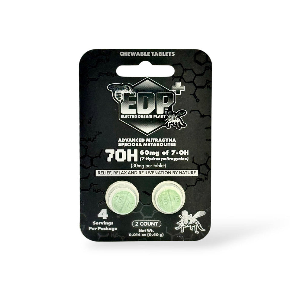 EDP Plus 7OH 7-hydroxymitragynine Kratom Extract Tablets 30mg Per Tablet