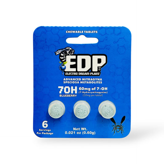 EDP 7OH 7-hydroxymitragynine Kratom Extract Tablets Blueberry 20mg Per Tablet