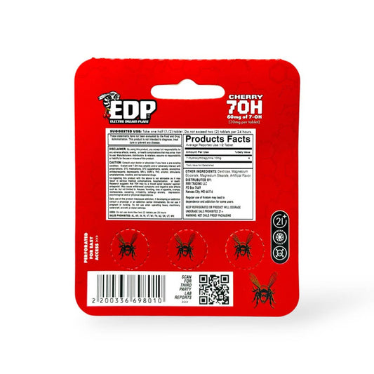 EDP 7OH 7-hydroxymitragynine Kratom Extract Tablets Cherry 20mg Per Tablet
