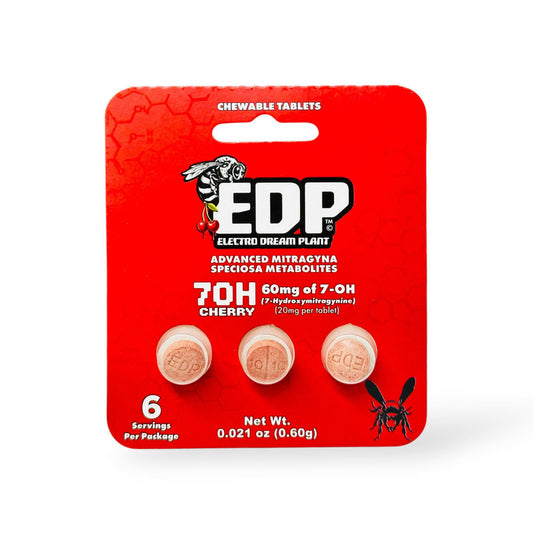 EDP 7OH 7-hydroxymitragynine Kratom Extract Tablets Cherry 20mg Per Tablet