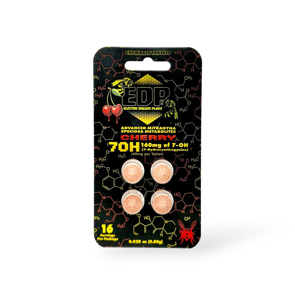 EDP 7OH 7-hydroxymitragynine Kratom Extract Tablets Cherry 40mg Per Tablet