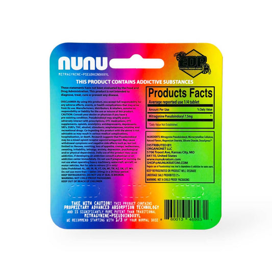 EDP nunu 3X Stronger Mitragynine Pseudoindoxyl Tablets 30mg Per Tablet