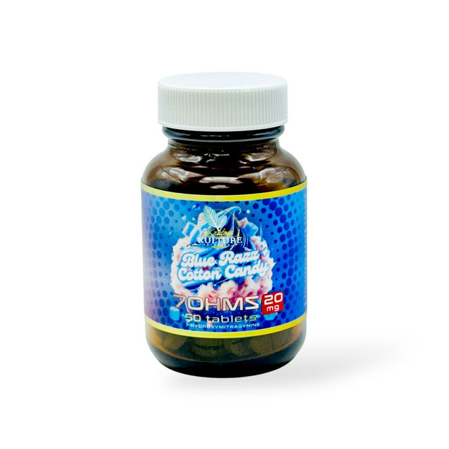 Kratom Kulture 7OHMZ Tablets Blue Razz + Cotton Candy 20mg