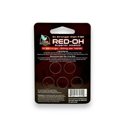 Kratom Kulture Red-OH Tablets 20mg Per Tablet