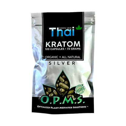 OPMS Silver Green Vein Thai Kratom Capsules