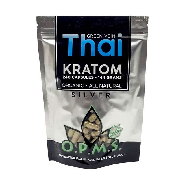 OPMS Silver Green Vein Thai Kratom Capsules