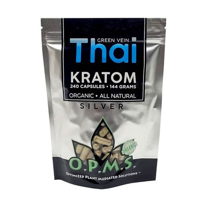 OPMS Silver Green Vein Thai Kratom Capsules