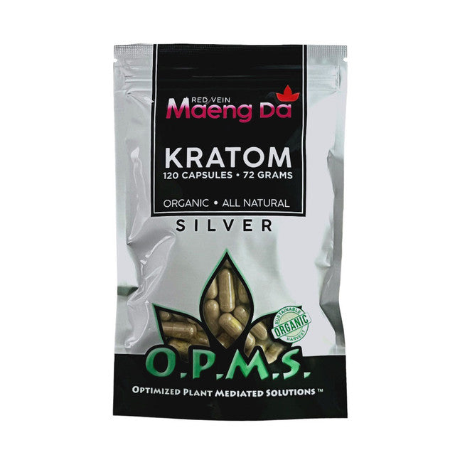 OPMS Silver Maeng Da Kratom Capsules Red Vein