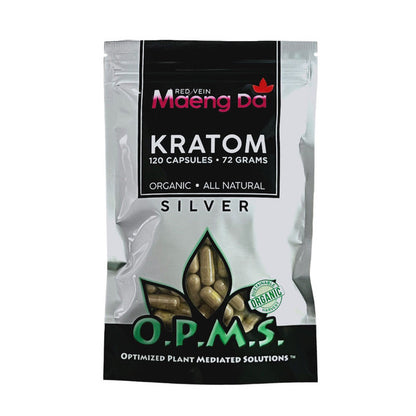 OPMS Silver Maeng Da Kratom Capsules Red Vein