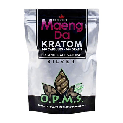 OPMS Silver Maeng Da Kratom Capsules Red Vein