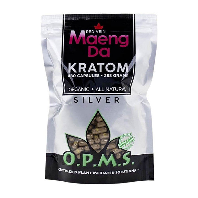 OPMS Silver Maeng Da Kratom Capsules Red Vein