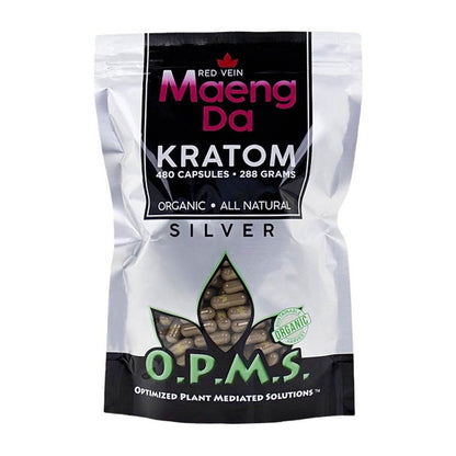OPMS Silver Maeng Da Kratom Capsules Red Vein