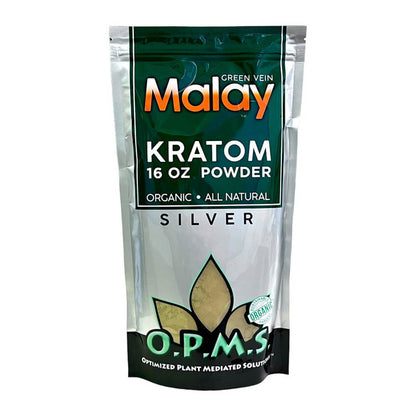 OPMS Silver Malay Kratom Powder Green Vein