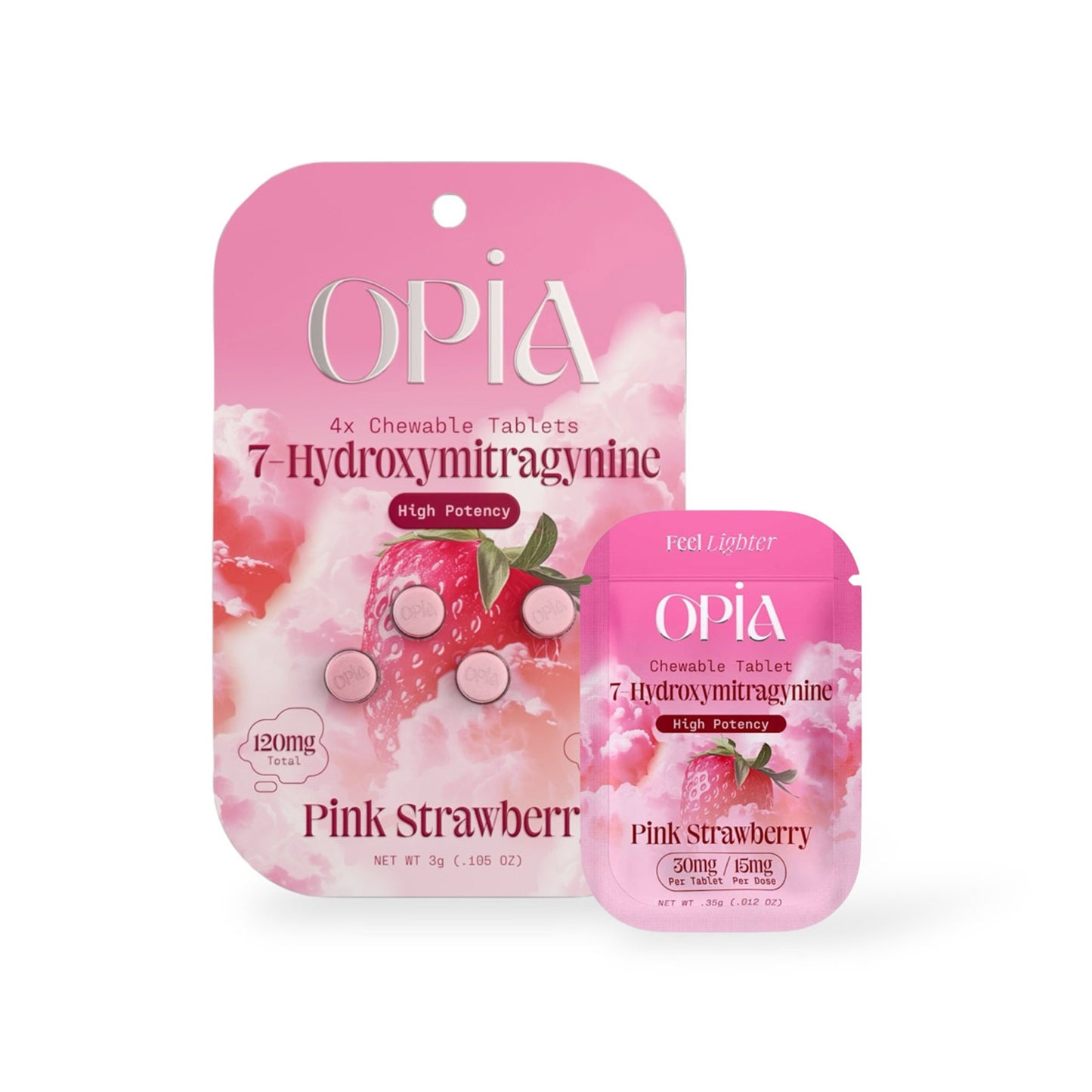 Opia 7-OH High Potency Chewable Tablets Pink Strawberry 30mg
