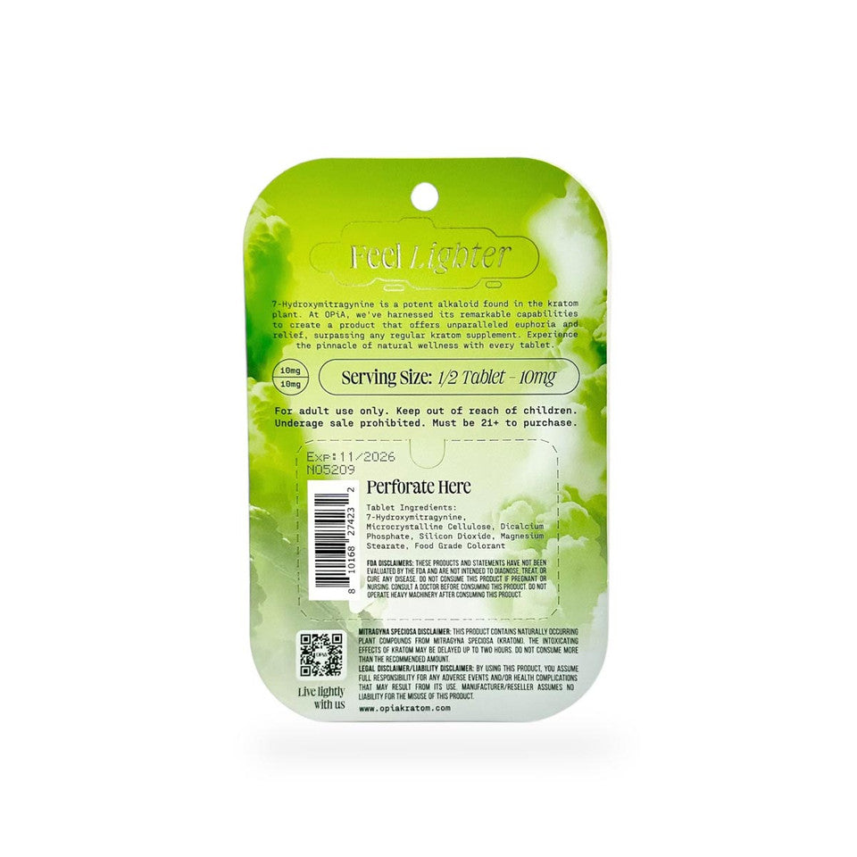 Opia 7 Hydroxymitragynine Chewable Tablets Sour Apple 80mg