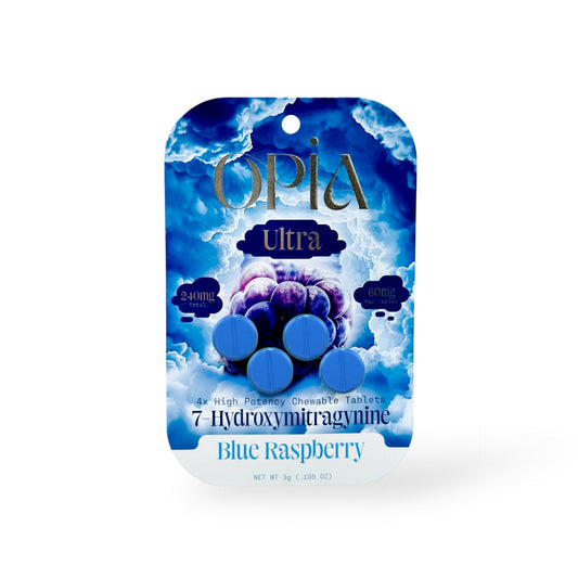 Opia Ultra 7-OH High Potency Chewable Tablets Blue Raspberry 60mg Per Tablet