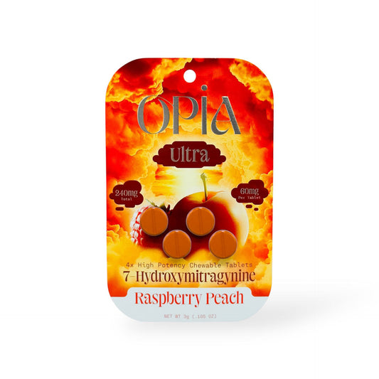 Opia Ultra 7-OH High Potency Chewable Tablets Raspberry Peach 60mg Per Tablet