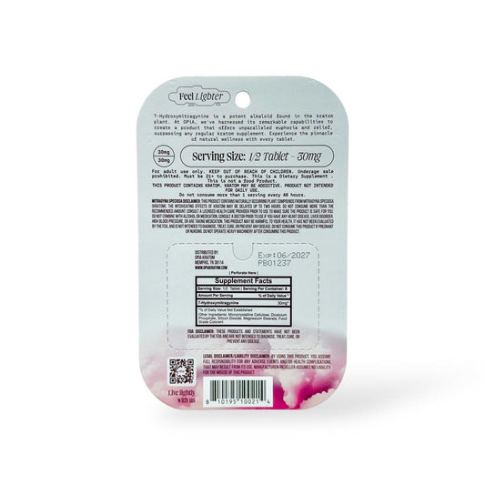 Opia Ultra 7-OH High Potency Chewable Tablets Sour Strawberry 60mg Per Tablet