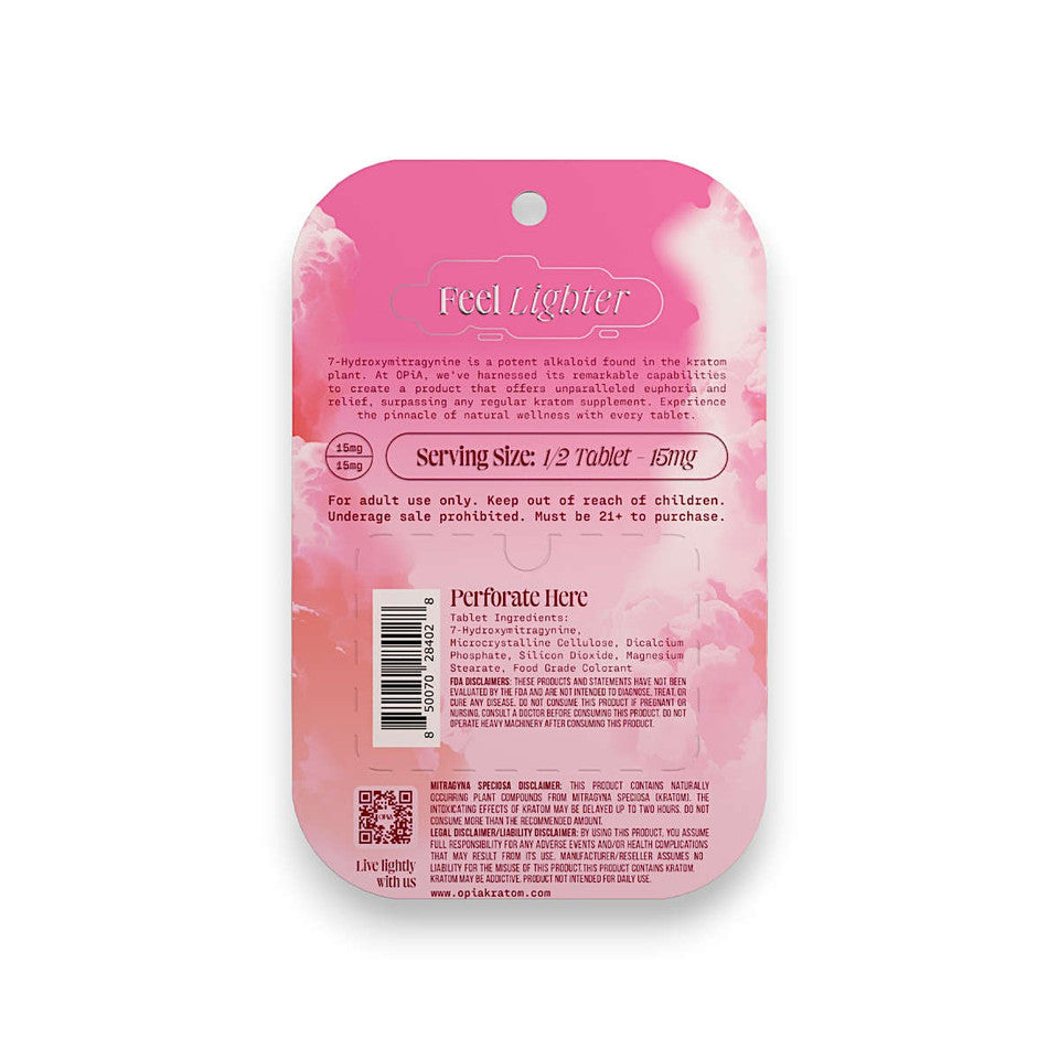 Opia 7-OH High Potency Chewable Tablets Pink Strawberry 30mg