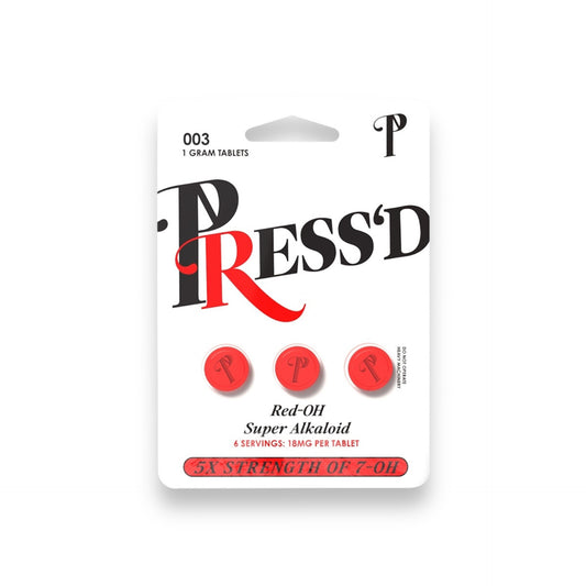 Press'D Kratom Red-OH Pseudo 5X 7-OH Tablets 3ct 18mg