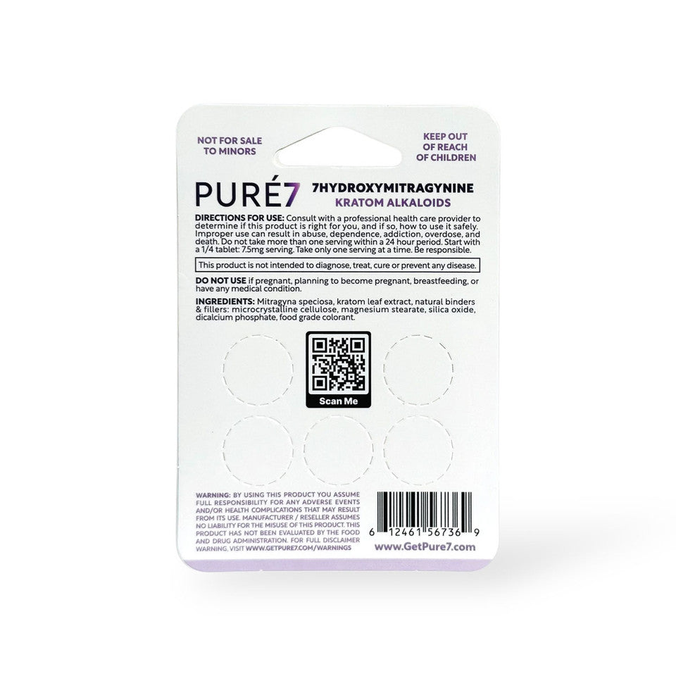 Pure7 7-OH Rapid Release Extra Strength Chewable Tablets Grape 30mg