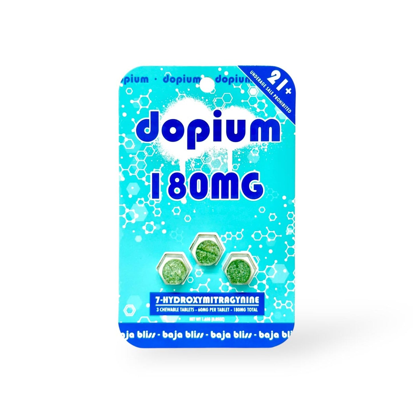 dopium 7-Hydroxymitragynine Chewable Tablets Baja Bliss 60mg Per Tablet