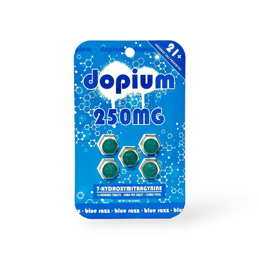 dopium 7-Hydroxymitragynine Chewable Tablets Blue Razz 50mg Per Tablet