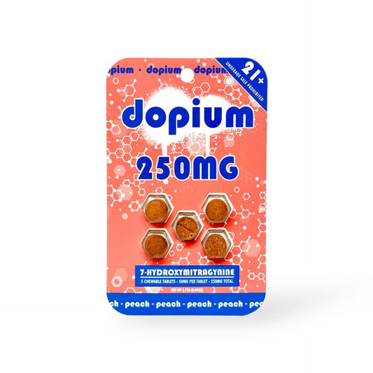 Dopium 7-Hydroxymitragynine Chewable Tablets Peach 50mg Per Tablet