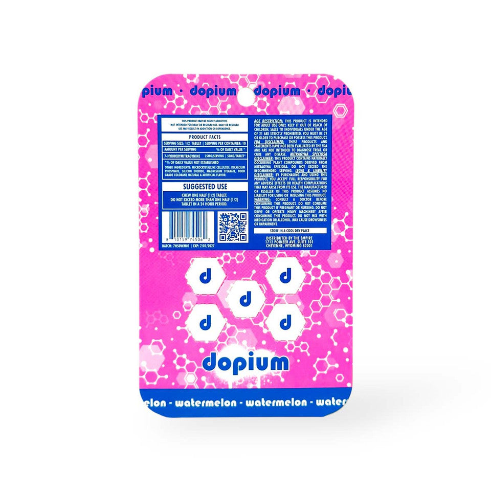 Dopium 7-Hydroxymitragynine Chewable Tablets – Watermelon Flavor | 50mg Each