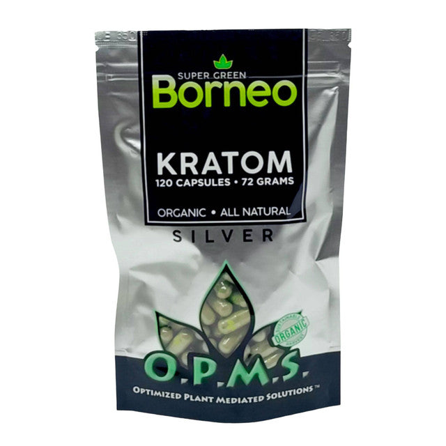 OPMS Silver Super Green Borneo Kratom Capsules