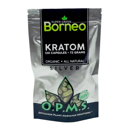 OPMS Silver Super Green Borneo Kratom Capsules
