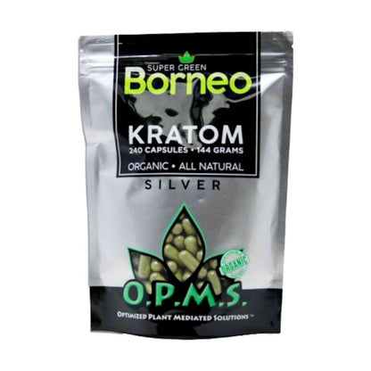 OPMS Silver Super Green Borneo Kratom Capsules