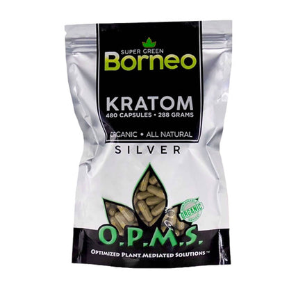 OPMS Silver Super Green Borneo Kratom Capsules