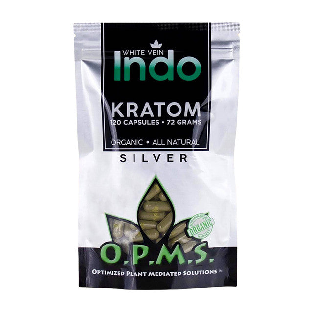 OPMS Silver White Vein Indo Kratom Capsules
