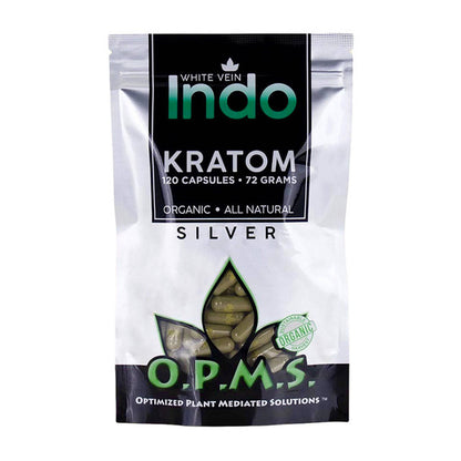 OPMS Silver White Vein Indo Kratom Capsules