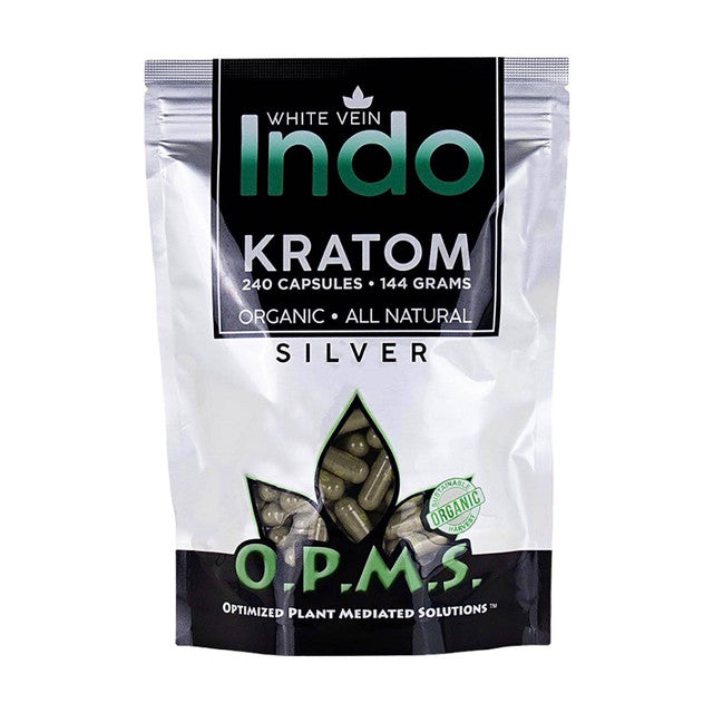 OPMS Silver White Vein Indo Kratom Capsules