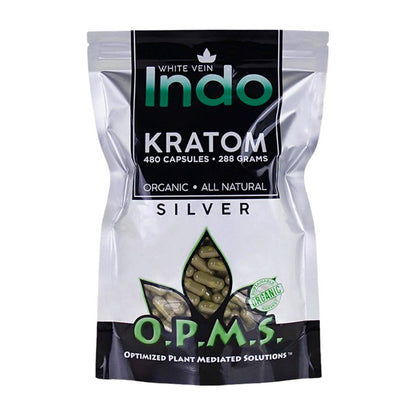 OPMS Silver White Vein Indo Kratom Capsules